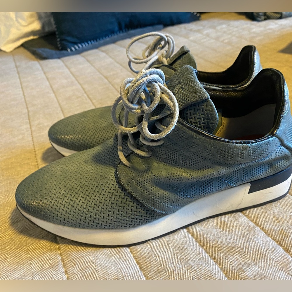 NEW A.S.98 37 LEATHER SNEAKERS BLUE 
6.5-7